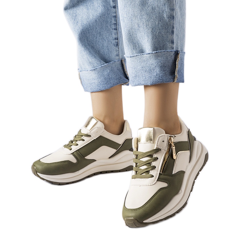 Inna Zapatillas Cecchi blancas y verdes blanco