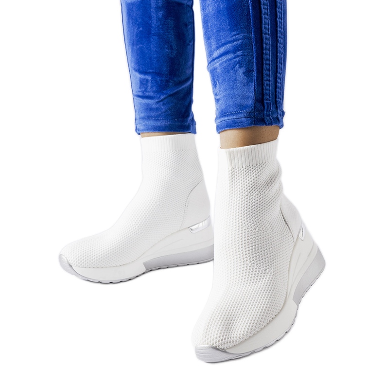 Deportivas de tela blanca con cuña Casgio blanco Deportivas de tela blanca con cuña Casgio blanco