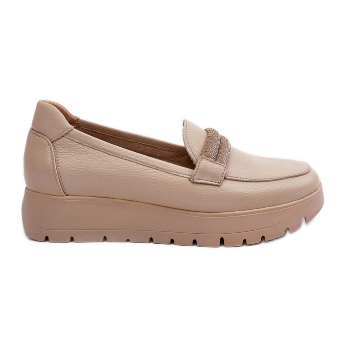 Zapatos Plataforma Piel Con Adorno, Beige Claro Lemar Lehira