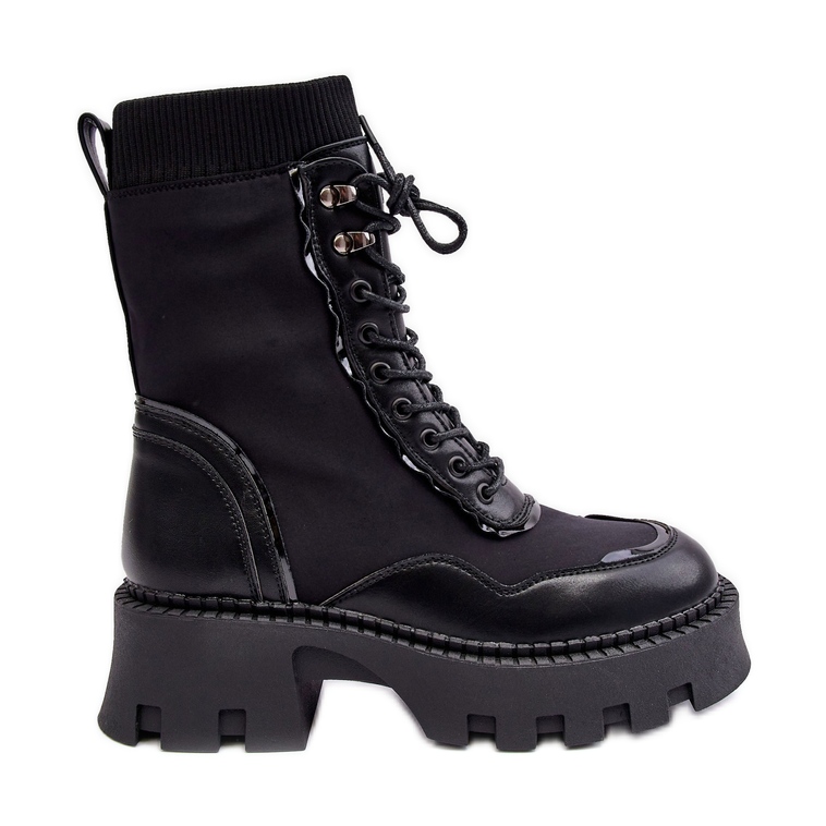 PS1 Botas de mujer de cuero con cordones Chunky Workers negro Seloma PS1 Botas de mujer de cuero con cordones Chunky Workers negro Seloma