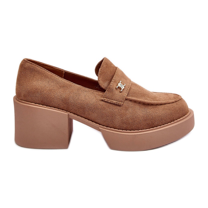 PS1 Zapatos de tacón mujer en ante beige oscuro Afnira
