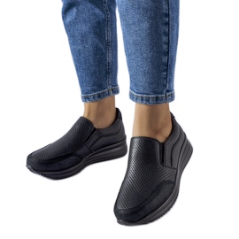 Deportivas cuña Rhéaume caladas negras negro