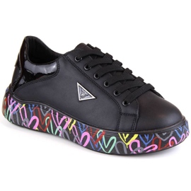 Zapatos de piel con plataforma colorida Filippo W PAW462A, negro