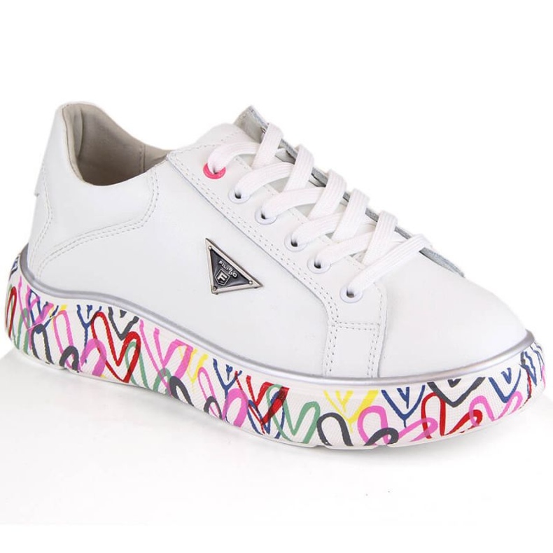 Zapatos de piel con plataforma de colores Filippo W PAW462B, blanco