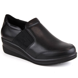 Sergio Leone W SK222D Zapatos cuña negros con circonitas