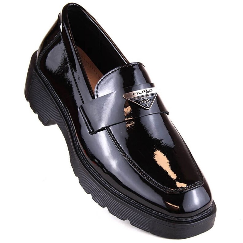 Filippo W PAW463 zapatos sin cordones de charol negro