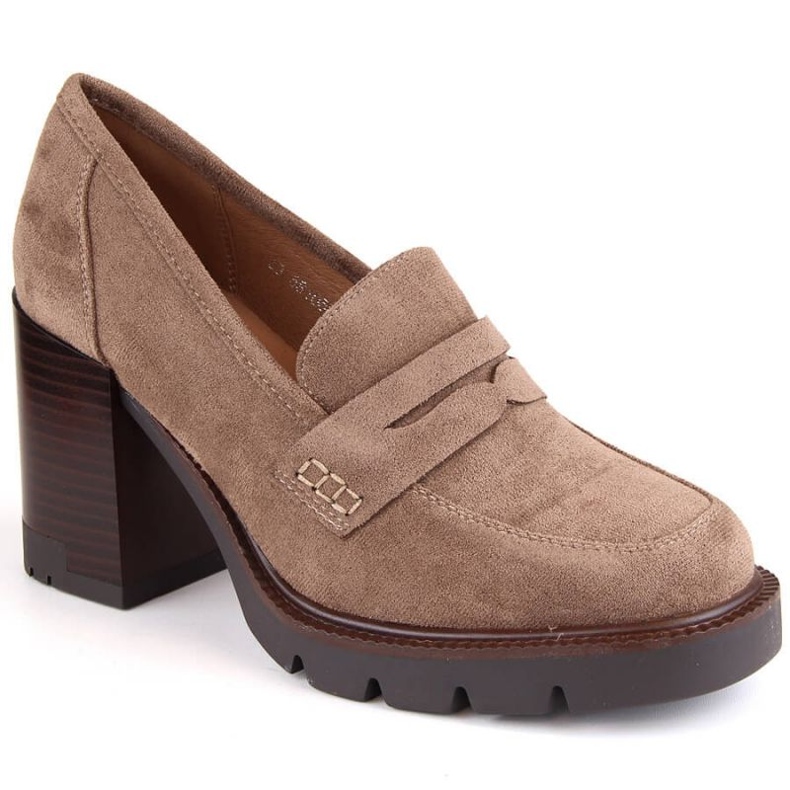 Vinceza W JAN235B Zapatos de ante con tacón y plataforma, beige