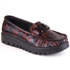 Mocasines de piel con plataforma Filippo W PAW314E plataforma burdeos rojo