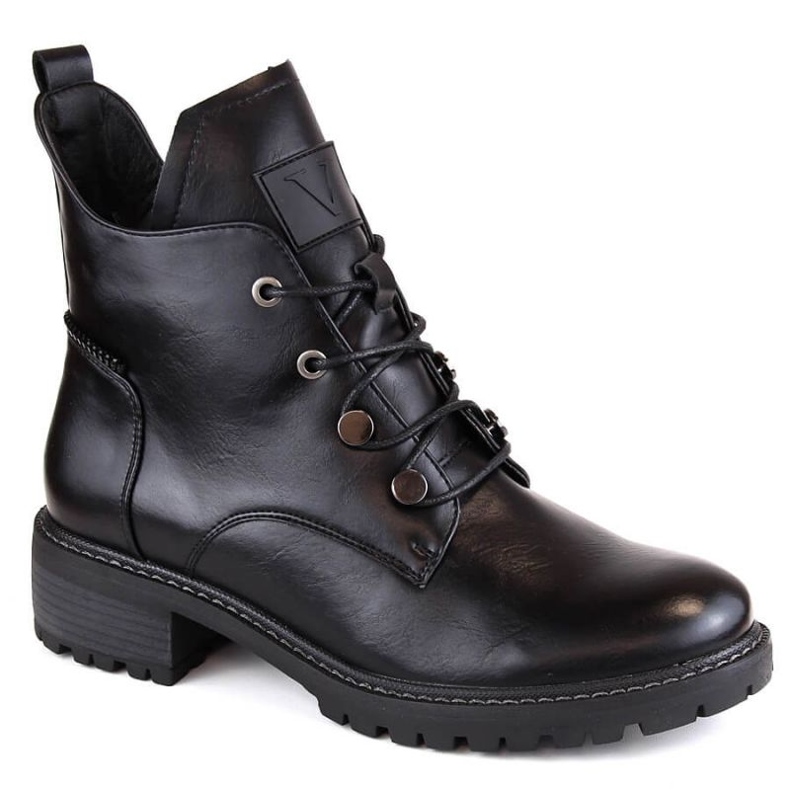 Botas aislantes con cordones y cremallera Vinceza W JAN239 negro
