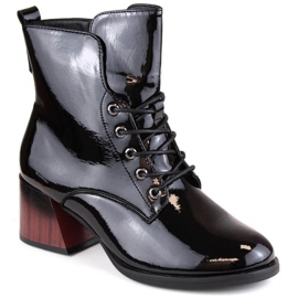Botines de charol aislantes de tacón Vinceza W JAN242A, negro
