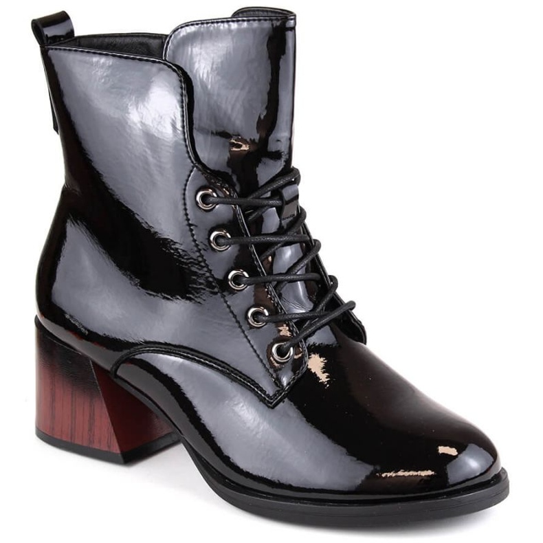 Botines de charol aislantes de tacón Vinceza W JAN242A, negro