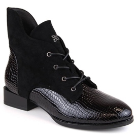 Botines aislantes de tacón plano Vinceza W JAN246A, negro