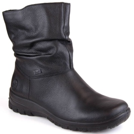 Botas impermeables de piel con aislamiento de lana Rieker Tex W RKR617 negro