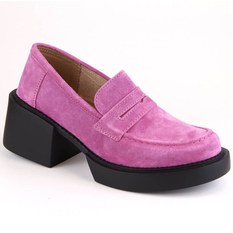Mocasín tacón piel ante Filippo W PAW403C fucsia rosado