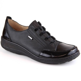 Zapatos cómodos de piel Helios W H408A, negro