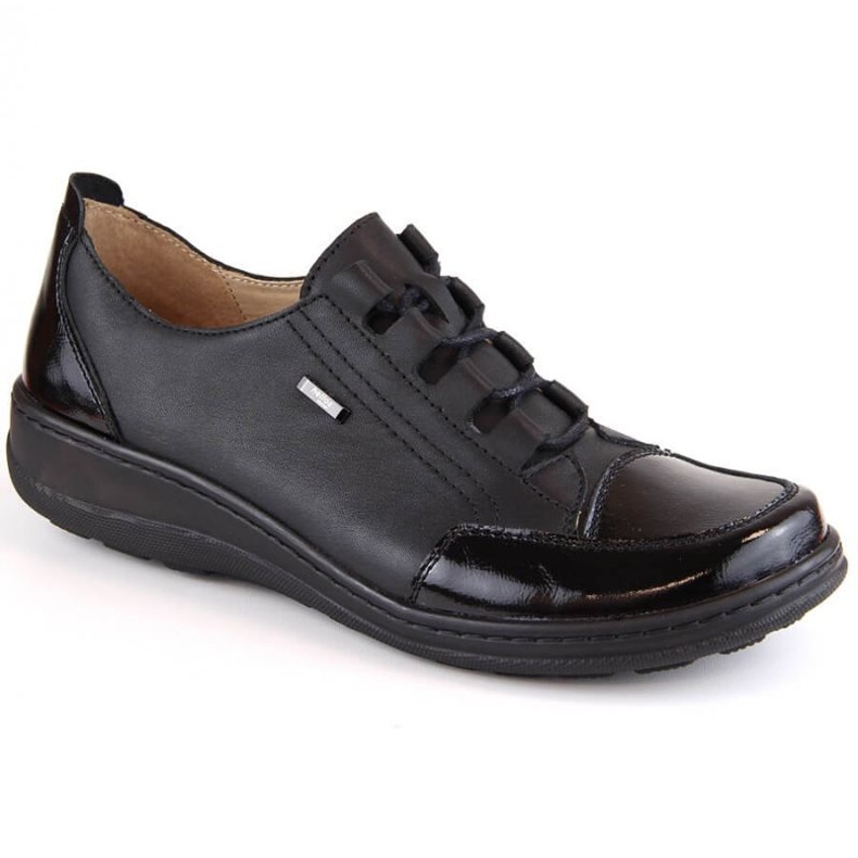 Zapatos cómodos de piel Helios W H408A, negro