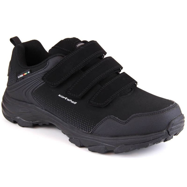 Zapatillas deportivas American Club M AM932 softshell con velcro, negro