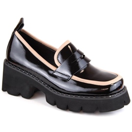 S.Barski Zapatos charol tacón y plataforma D&amp;A W OLI233A, negro