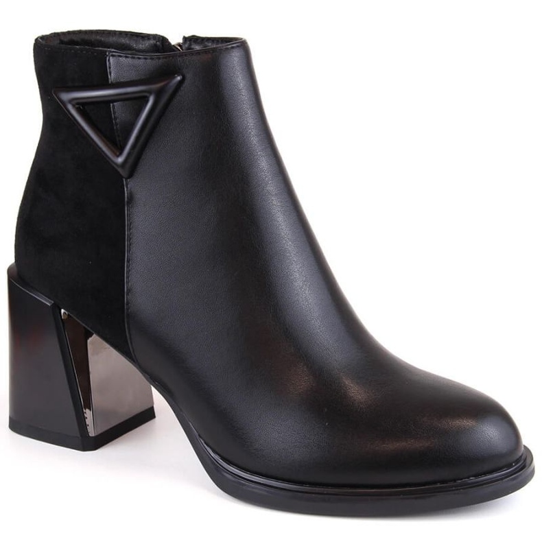 Botines aislantes con tacón alto decorativo D&amp;A S.Barski Premium Collection W OLI238 negro