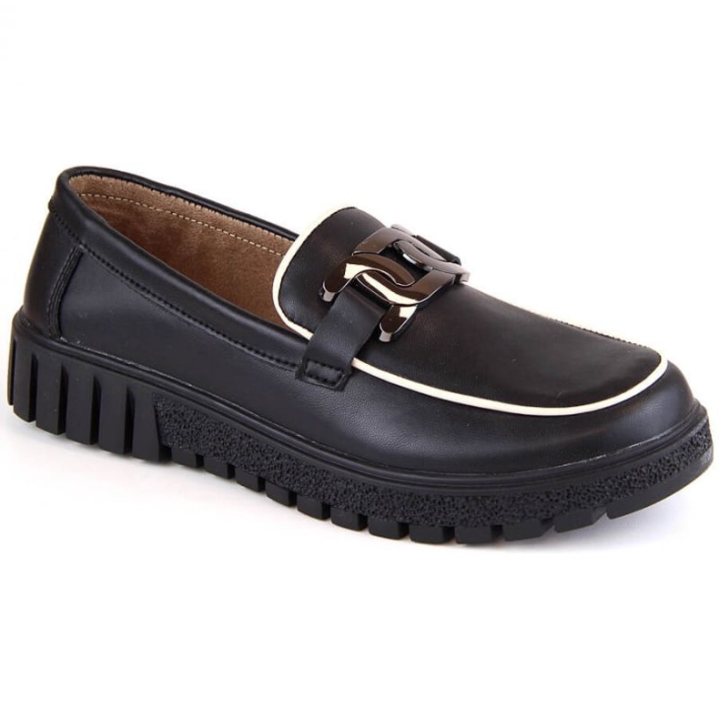 Zapatos de plataforma de piel con cadena Filippo W PAW460A, negro