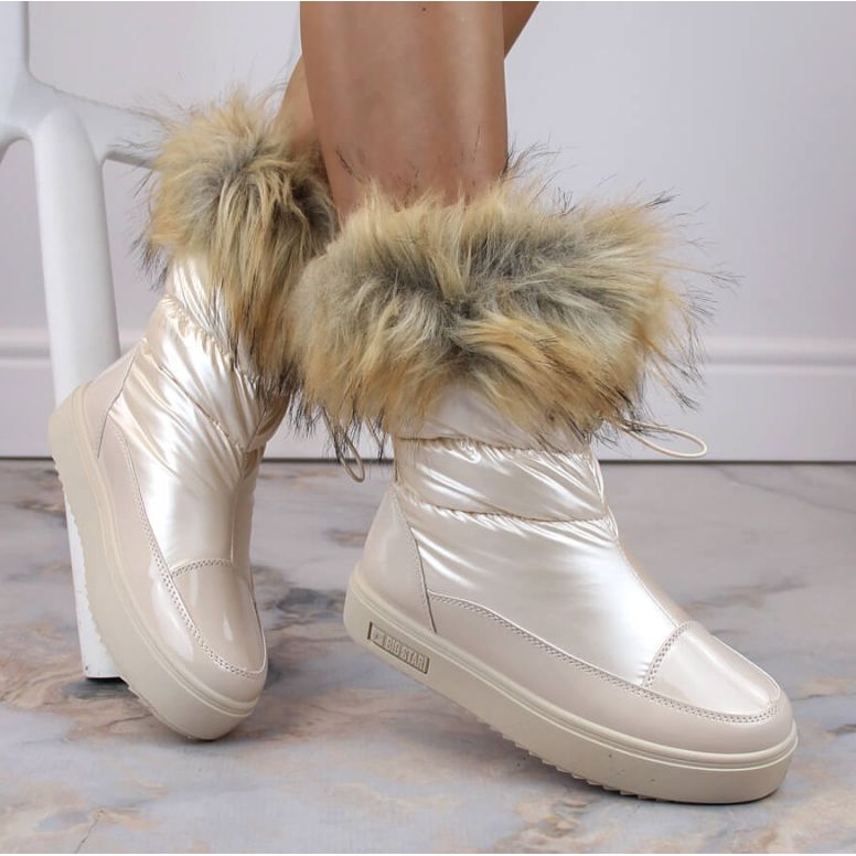 Botas de nieve con plataforma y pelo Big Star W INT1924B, beige