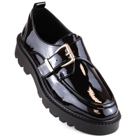 Zapatos lacados con hebilla Vinceza W JAN237B, negro