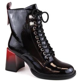 Botines tacón charol D&amp;A S.Barski Premium Collection W OLI225A negro