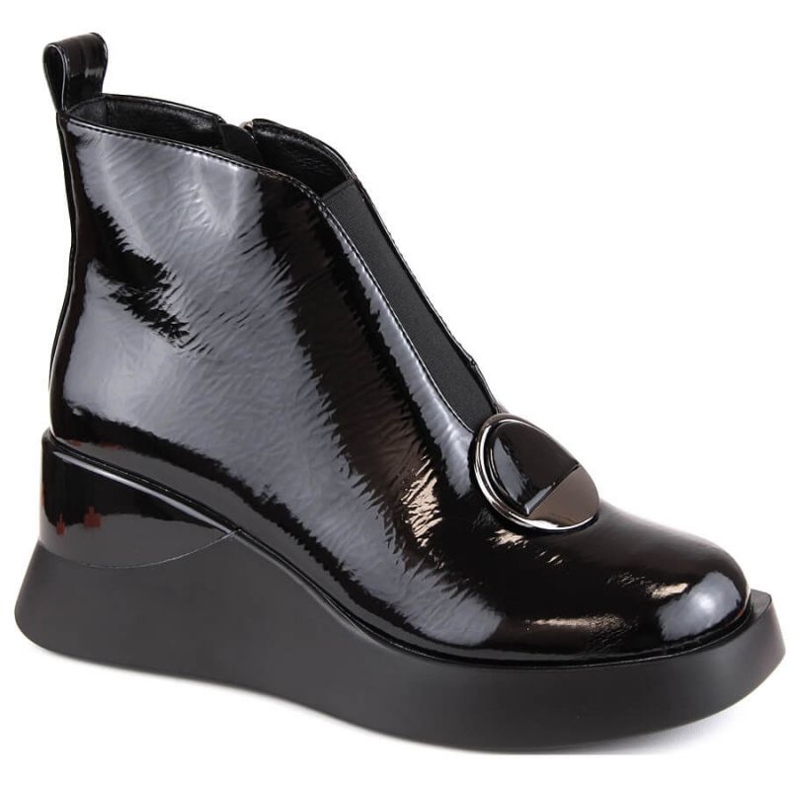 D&amp;A S.Barski Premium Collection W OLI228A botas cuña negras negro