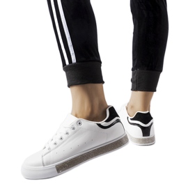 Deportivas blancas y negras con strass Dina blanco