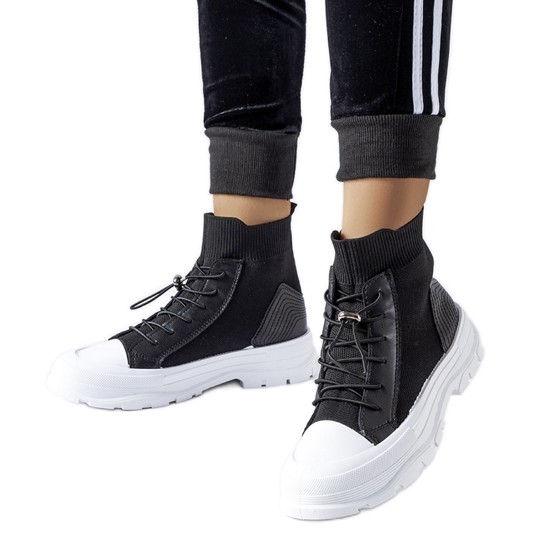 Inna Zapatillas altas Fredo calcetín negro