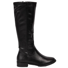 Botas de tacón plano de mujer con aislamiento Jezzi SA62-69 negro Botas de tacón plano de mujer con aislamiento Jezzi SA62-69 negro