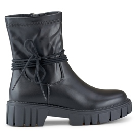 Botines de mujer negros con parte superior de ecopiel flexible