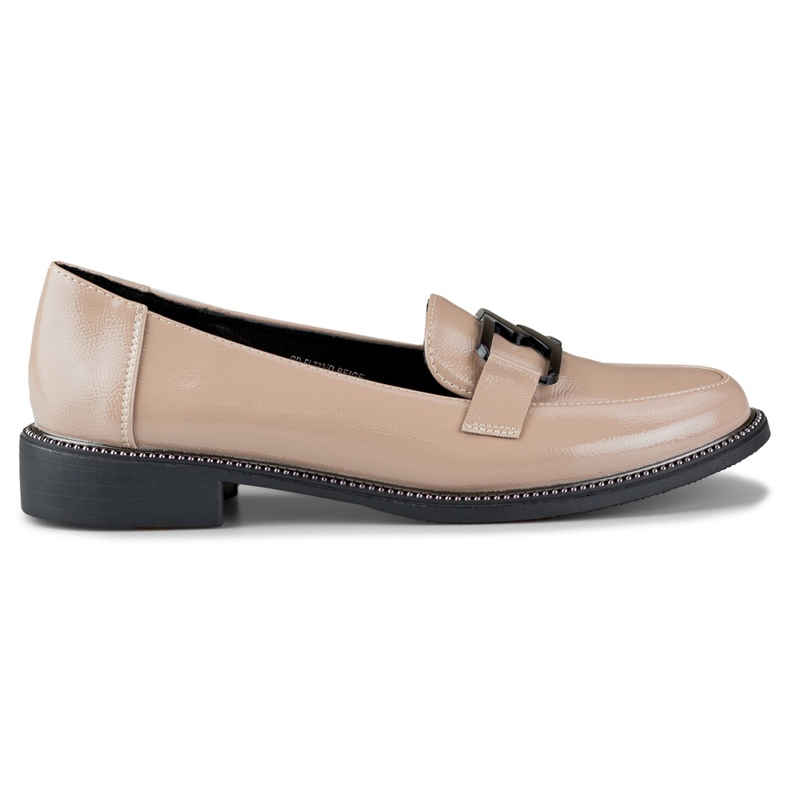 Zapatos mujer charol beige negro