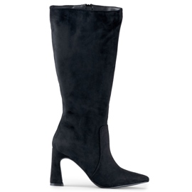 Botas negras de tacón hasta la rodilla para mujer negro
