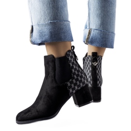 Botas negras tacón bajo, ante ecológico Monte negro