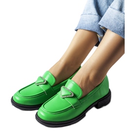 Mocasines verdes decorados con circonitas Marsilius Mocasines verdes decorados con circonitas Marsilius