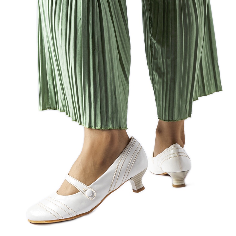 Zapatos de tacón bajo Sant'Antonio blancos