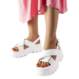 Sandalias plataforma elegantes blancas Torriana blanco