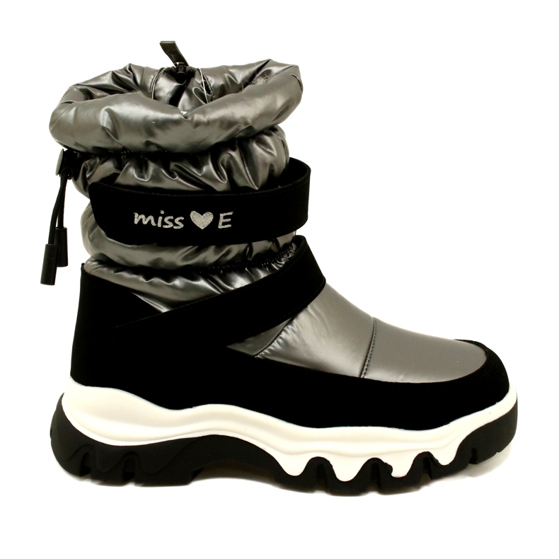 Botas de nieve impermeables para niños Miss Evento 23Dz23-6578 Gris-Negro
