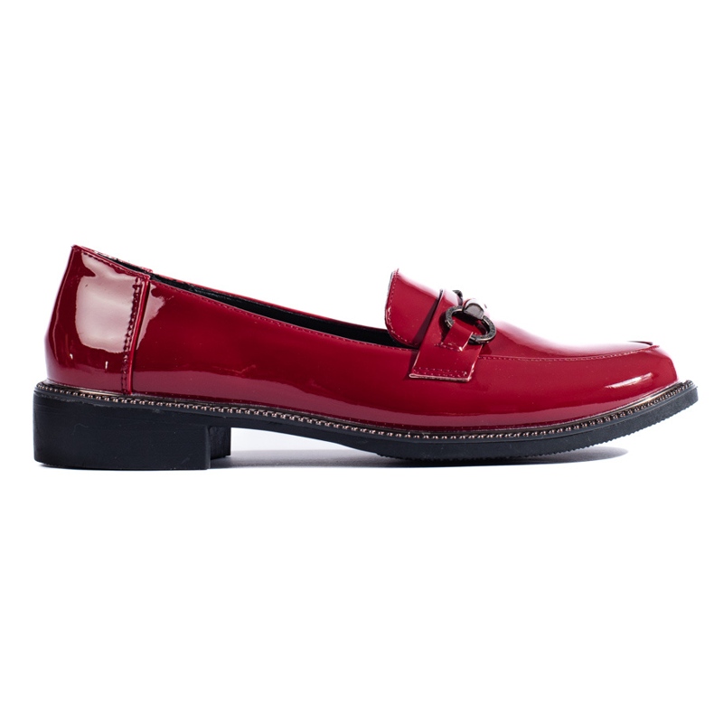 Mocasines mujer Shelovet charol burdeos rojo