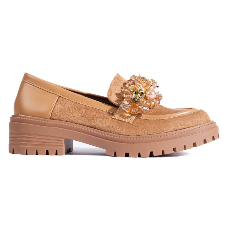 Mocasines de mujer en ante beige de Shelovet Mocasines de mujer en ante beige de Shelovet