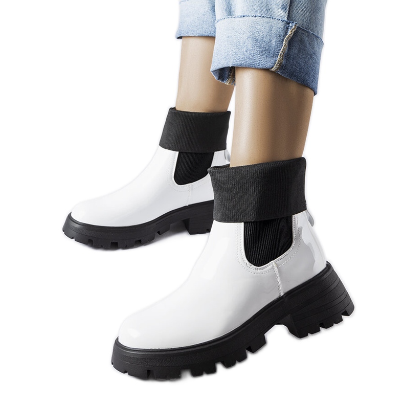Botas de trabajo sin cordones blancas Breolungi blanco