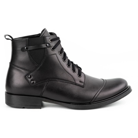 Olivier Botas de piel de invierno para hombre 7005KB negro