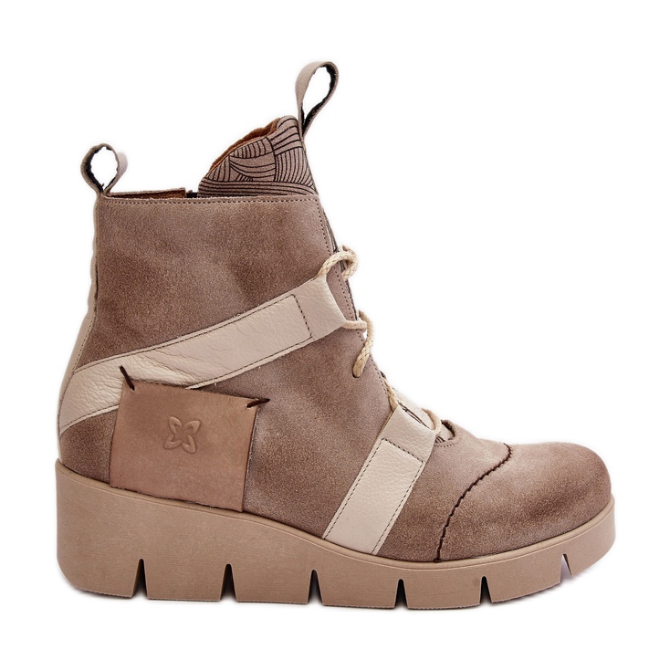 Botines Cuña Piel Maciejka 06185-22 Beige Claro