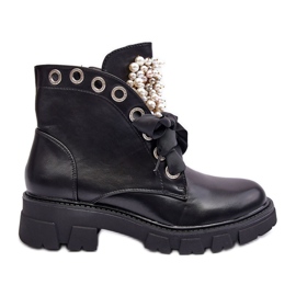Botas Planas Bajas Decoradas Binga Negra negro