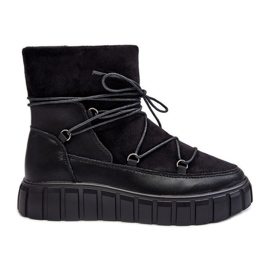 Vinceza Botas De Nieve De Piel Con Plataforma Negro Maxava