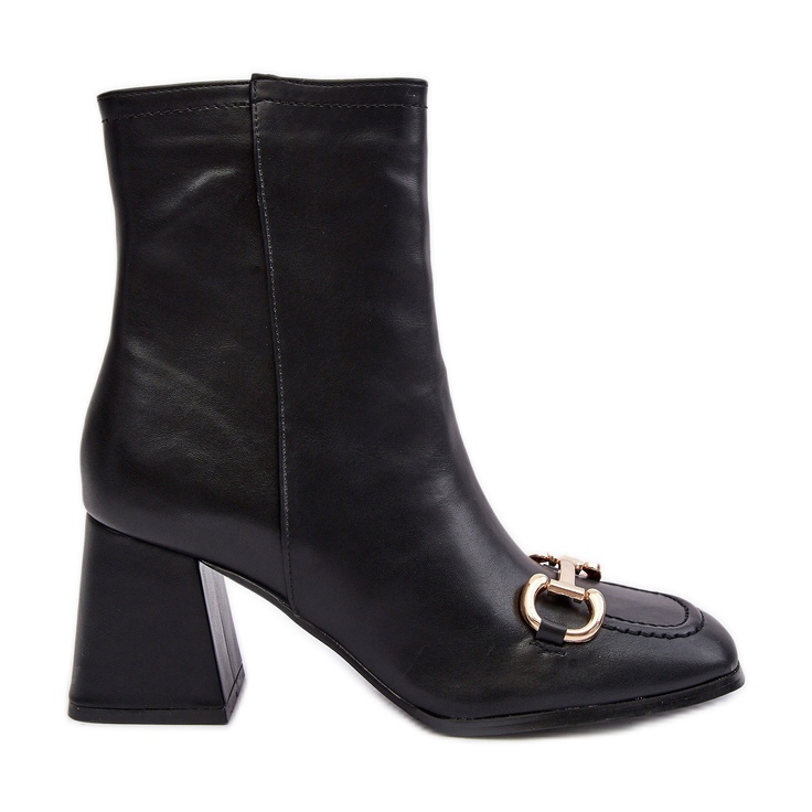 PH2 Botines Tacón Piel Con Adorno, Pamelinta Negra negro