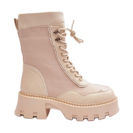 PS1 Botines Worker Mujer Piel Beige Seloma