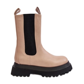 PS1 Botines con plataforma gruesa de mujer Beatrice en beige