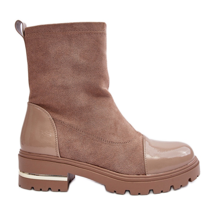PS1 Botas Planas Clásicas Piel Beige Shendete
